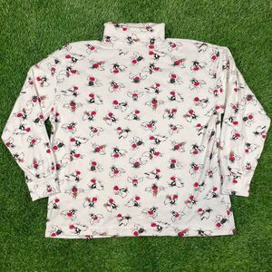 93' Sylvester the cat Looney Tunes white and black turtleneck long sleeve shirt